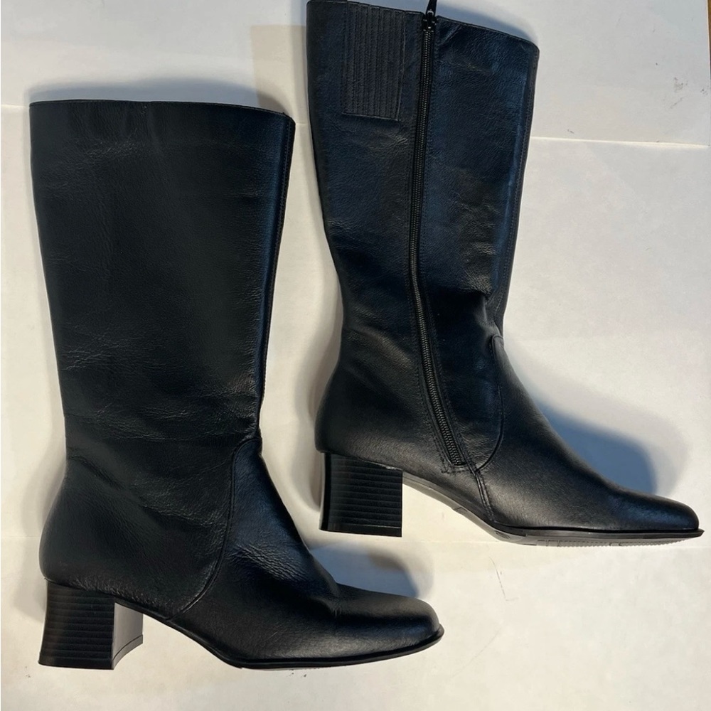 Electra White&Stag Walking Cradles Womens Black Knee-High Boots,size 9.